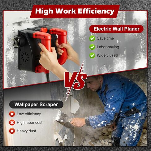 Electric Wall Planer,Handheld Wall Shovel for Painting Prep Wallpaper Scraper, Concrete Planer Wall Scraper Machine for Wallpaper Paint Putty,110V,90° Side Blade, No Dead Angle in Saudi Arabia