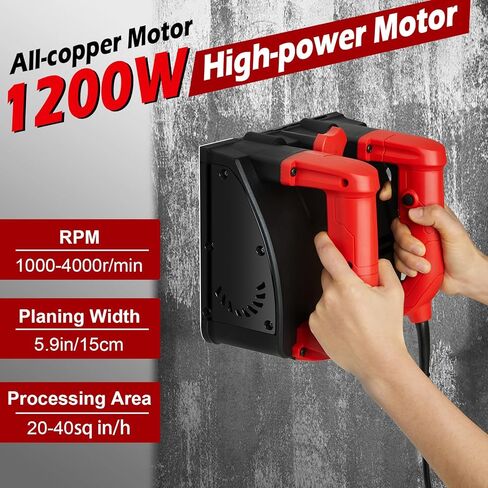Electric Wall Planer,Handheld Wall Shovel for Painting Prep Wallpaper Scraper, Concrete Planer Wall Scraper Machine for Wallpaper Paint Putty,110V,90° Side Blade, No Dead Angle in Saudi Arabia