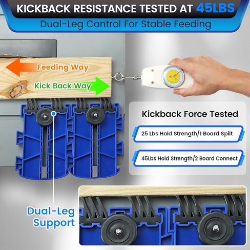 Featherboard for Table Saws, Router Tables & Band Saws – Kickback Prevention & Precision Feed Control Accessory for Safer Cutting Woodworking Tools – Dual-Leg Base with Flexible Arms, Blue & 2Packs in Saudi Arabia