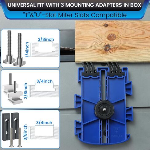 Featherboard for Table Saws, Router Tables & Band Saws – Kickback Prevention & Precision Feed Control Accessory for Safer Cutting Woodworking Tools – Dual-Leg Base with Flexible Arms, Blue & 2Packs in Saudi Arabia