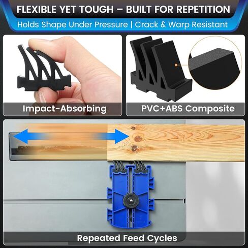Featherboard for Table Saws, Router Tables & Band Saws – Kickback Prevention & Precision Feed Control Accessory for Safer Cutting Woodworking Tools – Dual-Leg Base with Flexible Arms, Blue & 2Packs in Saudi Arabia