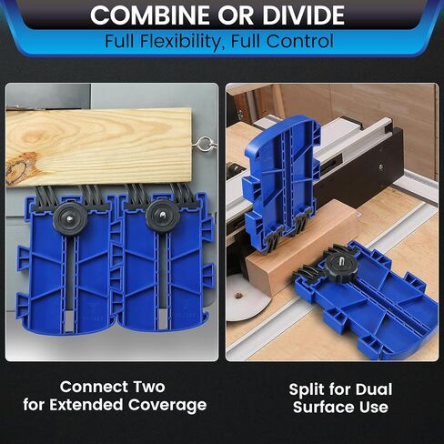 Featherboard for Table Saws, Router Tables & Band Saws – Kickback Prevention & Precision Feed Control Accessory for Safer Cutting Woodworking Tools – Dual-Leg Base with Flexible Arms, Blue & 2Packs in Saudi Arabia