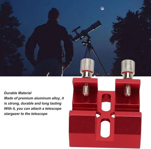 Universal Dovetail Base for Finder Scope, Optical Telescope Finderscope Mount Bracket with Two Thumbscrews, for Installation of Finder Scope for Optical Telescope (Red) in Saudi Arabia