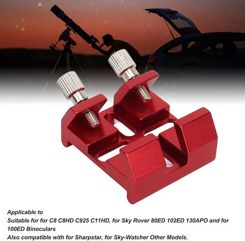 Universal Dovetail Base for Finder Scope, Optical Telescope Finderscope Mount Bracket with Two Thumbscrews, for Installation of Finder Scope for Optical Telescope (Red) in Saudi Arabia