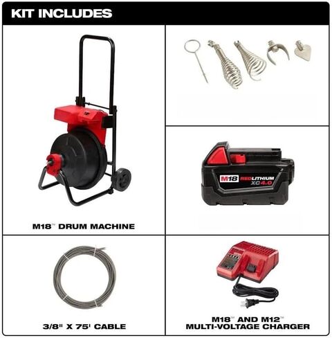 New 2817A-21 for Milwaukee M18 Cordless Drain Cleaning Drum Machine with 3/8"-1/2" Cable in Saudi Arabia