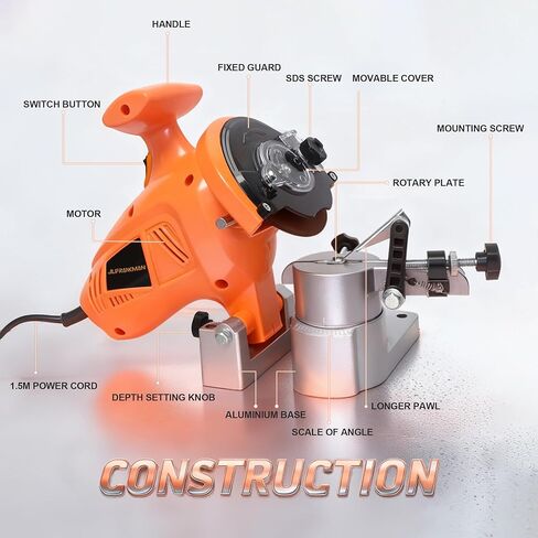 Electric Chainsaw Sharpener 120-Volt 250W Univerrsal Saw Chain Sharpener Bench Grinder for Pitch 1/4",.325",3/8"and .404" with Bonded Abrasive Grinding Wheel Effortless Precise Sharpening in Saudi Arabia