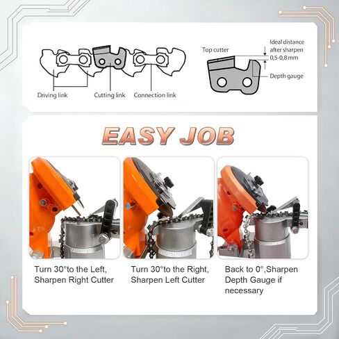Electric Chainsaw Sharpener 120-Volt 250W Univerrsal Saw Chain Sharpener Bench Grinder for Pitch 1/4",.325",3/8"and .404" with Bonded Abrasive Grinding Wheel Effortless Precise Sharpening in Saudi Arabia