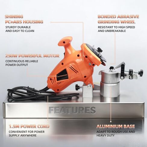 Electric Chainsaw Sharpener 120-Volt 250W Univerrsal Saw Chain Sharpener Bench Grinder for Pitch 1/4",.325",3/8"and .404" with Bonded Abrasive Grinding Wheel Effortless Precise Sharpening in Saudi Arabia