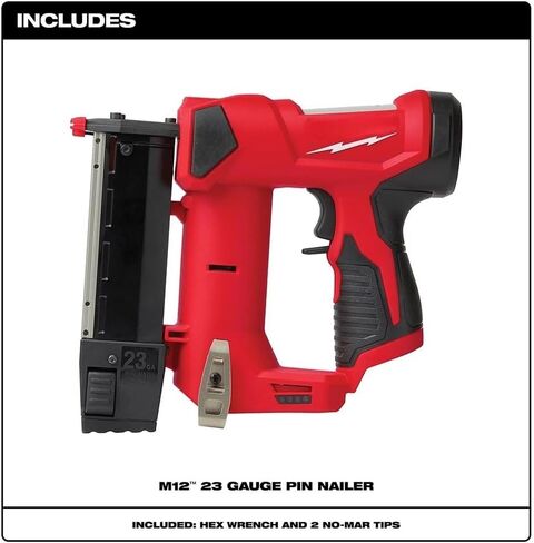2540-20 لـ Milwaukee M12 12V 23-Gauge Compact Double-Action Pin Nailer الطول 8.7 بوصة العرض 2.6 بوصة الارتفاع 7.7 بوصة in Kuwait