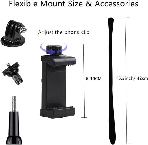 حامل على الصدر مع خطاف J، حامل كاميرا مرن متوافق مع كاميرا Gopro Hero 13 12 11 10 9 8/AKASO EK7000 Brave 4 7/ODDV/Hiicam/Xilecam/Surfola/Icefox Action in Kuwait