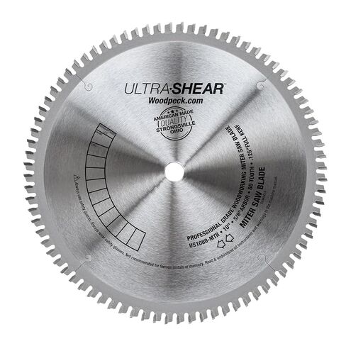 10 Inch Miter Saw Blade, 80T, 5/8" Arbor, 1/8" Kerf, USA Made, Optimized 80 Tooth Geometry for Crosscuts & Miters - US1080-MTR in Saudi Arabia