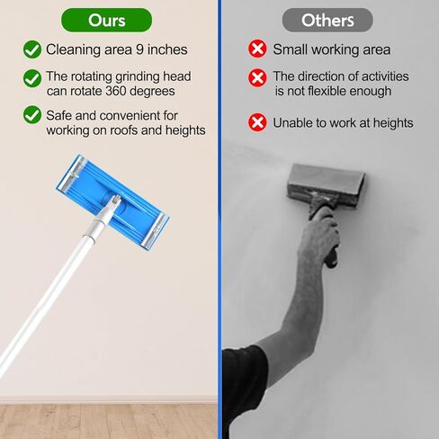 Pole Sander for Drywall, So Long 88 Inch Manual Hand Wall Sander with Extension Pole for Painting, 360 Degree Radial Sander + 15pcs Sanding Sheets Discs (60, 100, 180, 240, 320 Grit) in Saudi Arabia