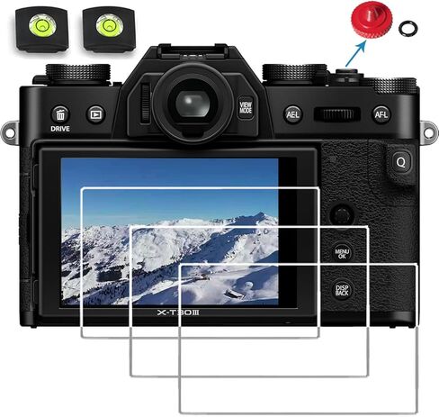 واقي شاشة X-T30 III لهاتف Fujifilm Fuji X-T30 III، غطاء من الزجاج المقسى المضاد للخدش، غطاء مستوى زر تحرير معدني أحمر in Saudi Arabia