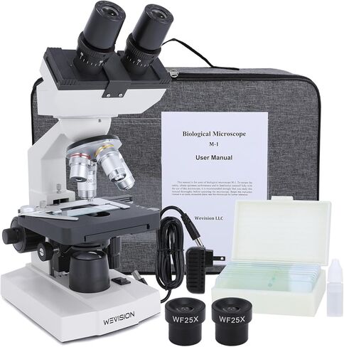40X–2500X Lab LED Binocular Compound Microscope, 4 Achromatic Objective Lenses, Abbe Condenser, Double-Layer Mechanical Stage, Co-Axial Coarse & Fine Focus in Saudi Arabia