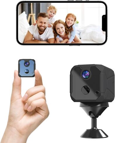 كاميرا ZHENHAN 1440P HD Mini WiFi Security - مراقبة داخلية لاسلكية قابلة لإعادة الشحن للحيوانات الأليفة / المنزل / المكتب مع كشف الحركة، رؤية ليلية، بطارية 100 يوم، تخزين سحابي / SD والتحكم في التطبيقات (أسود) in Kuwait