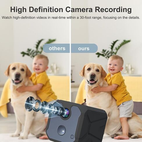 كاميرا ZHENHAN 1440P HD Mini WiFi Security - مراقبة داخلية لاسلكية قابلة لإعادة الشحن للحيوانات الأليفة / المنزل / المكتب مع كشف الحركة، رؤية ليلية، بطارية 100 يوم، تخزين سحابي / SD والتحكم في التطبيقات (أسود) in Kuwait