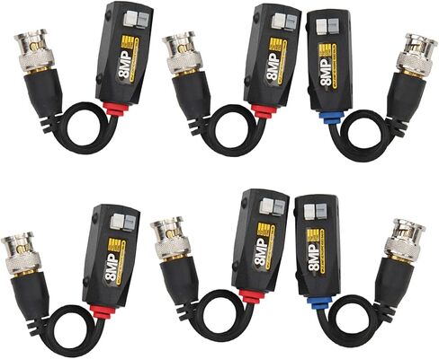 6 قطع فيديو Power Balun 8MP جهاز إرسال الرعد لـ CVI TVI AHD CVBS جهاز الإرسال والاستقبال الرعد يلوح 4 تصميم العرض AHD TVI C Video Power BalunHD Balun8MP in Kuwait