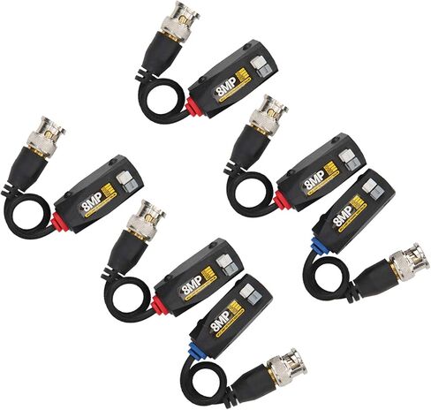 6 قطع فيديو Power Balun 8MP جهاز إرسال الرعد لـ CVI TVI AHD CVBS جهاز الإرسال والاستقبال الرعد يلوح 4 تصميم العرض AHD TVI C Video Power BalunHD Balun8MP in Kuwait
