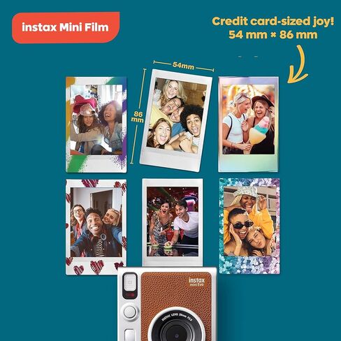 Fujifilm Instax Mini EVO Hybrid Instant Camera (Pink) Bundle with Instax-Mini Twin Pack Instant-Film 40 Sheets + 32GB Memory Card + Vintage Black Mini-Evo Camera Case + Cleaning Cloth in Saudi Arabia