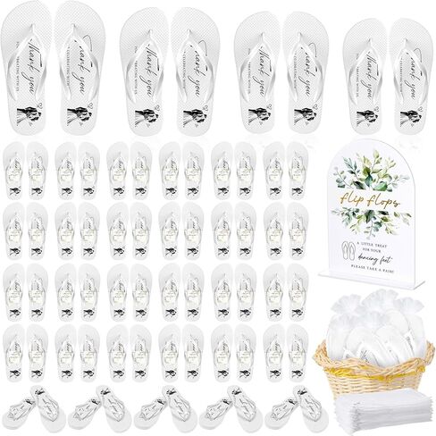 Bulk Flip Flops for Wedding Guest, 24/36 Pairs Reception Sandals Bulk Bride Slippers with Size Cards and Bags in Saudi Arabia