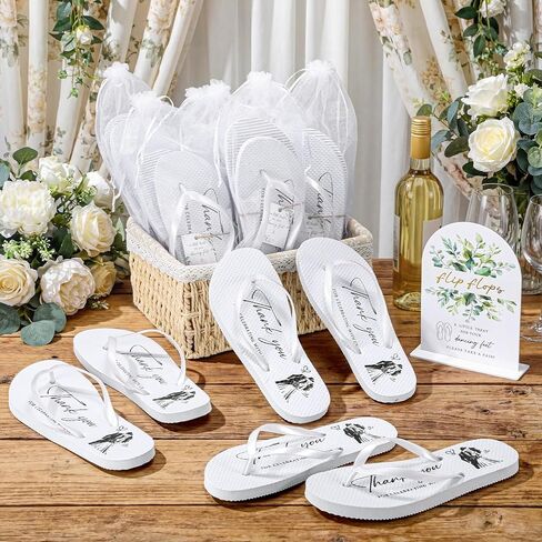 Bulk Flip Flops for Wedding Guest, 24/36 Pairs Reception Sandals Bulk Bride Slippers with Size Cards and Bags in Saudi Arabia