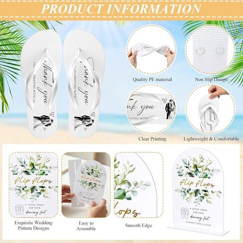 Bulk Flip Flops for Wedding Guest, 24/36 Pairs Reception Sandals Bulk Bride Slippers with Size Cards and Bags in Saudi Arabia