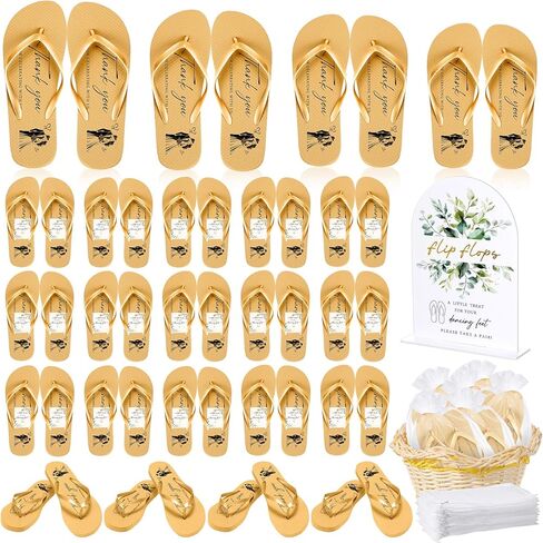 Bulk Flip Flops for Wedding Guest, 24/36 Pairs Reception Sandals Bulk Bride Slippers with Size Cards and Bags in Saudi Arabia