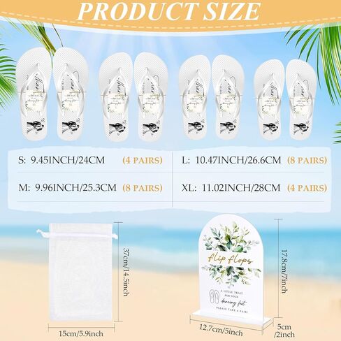 Bulk Flip Flops for Wedding Guest, 24/36 Pairs Reception Sandals Bulk Bride Slippers with Size Cards and Bags in Saudi Arabia
