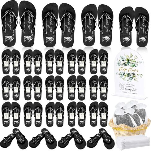 Bulk Flip Flops for Wedding Guest, 24/36 Pairs Reception Sandals Bulk Bride Slippers with Size Cards and Bags in Saudi Arabia