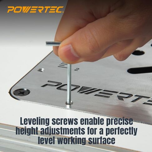 طاولة توجيه POWERTEC Benchtop مع حامل معدني ومجموعة سياج قابلة للتعديل - سطح MDF مصفح مقاس 24 بوصة × 16 بوصة، لوحة إدخال من الألومنيوم، منفذ غبار 2-1/2 بوصة، حاجز سياج، لوح ريش والمزيد من الملحقات (71963) in Kuwait