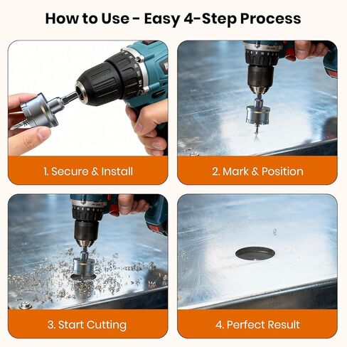2-5/8 بوصة (65 مم) منشار ثقب منشار ثقب معدني شديد التحمل مع مثقاب HSS الطيار لقمة ثقب ذات رأس صلب للوحة الفولاذ المقاوم للصدأ والحديد والألومنيوم والخشب (2-5/8 بوصة (65 مم)) in Kuwait