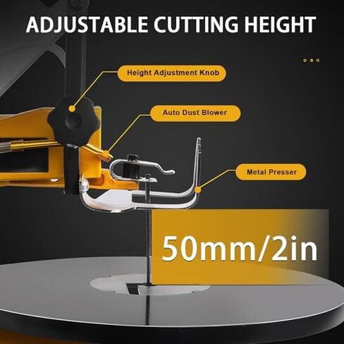 16-Inch Variable Speed Scroll Saw, 180W Motor, 400-1650 RPM, 45° Adjustable Table, Electric Fret Saw for Woodworking, Precision Cuts & Multi-Function Projects in Saudi Arabia