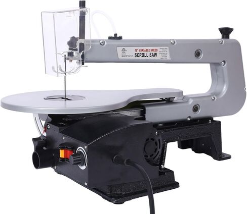 منشار تمرير بسرعات متغيرة 16 بوصة، منشار تمرير بقوة 1.2 أمبير مع طاولة إمالة من 0 إلى 45 درجة، حذاء تثبيت ومنفذ غبار، منشار تمرير دقيق للأعمال الخشبية للحصول على قطع تفصيلية in Kuwait