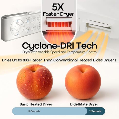 BidetMate 6000 Series Intelligent Bidet Japanese Toilet Combination – Hands-Free Open/Close toilet and bidet – Instant Heated Water, Dryer, & Seat – Quick Drying Cyclone-Dri, Auto Flush, Night Light in Kuwait