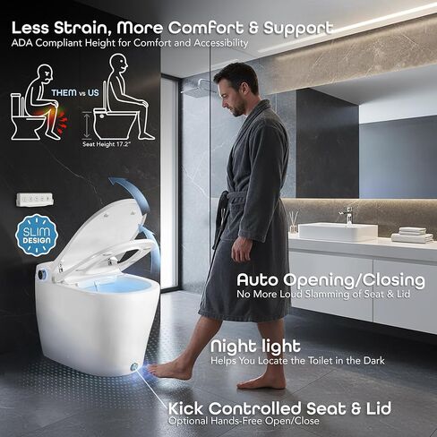 BidetMate 6000 Series Intelligent Bidet Japanese Toilet Combination – Hands-Free Open/Close toilet and bidet – Instant Heated Water, Dryer, & Seat – Quick Drying Cyclone-Dri, Auto Flush, Night Light in Kuwait