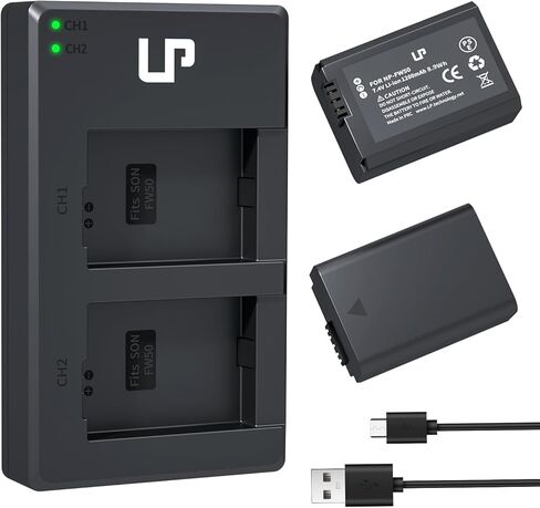 NP-FW50 Battery Charger, LCD Dual Charger Compatible with Sony Alpha A6000, A6400, A6100, A6300, A6500, A5100, A7, A7 II, A7R, A7R II, A7R2, A7S, A7S II, A7S2, A5000, A3000, RX10, NEX-3/5/7 Series in Saudi Arabia