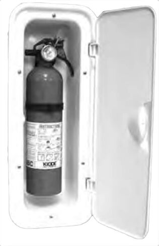 RV and Marine Fire Extinguisher Box - Keep Your Boat and Family Safe with Reinforced, Recessed Fire Extinguisher Box - Clean Look Easy to Install and Clean, Made in USA (White) in Kuwait