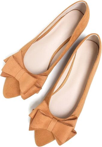 WENJIAZHIZHI Women's Bowknot Ballet Flats Moccasin Loafers Wedding Dress Shoes for Women Dressy Casual Slip-Ons for Work in Kuwait