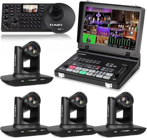 كاميرا FoMaKo K30NS 4K 30x زووم بصري PTZ مع NDI 6 وNDI HX3، الجيل الثالث من التتبع التلقائي AI، لمختبرات التجارب العلمية وغرف تبادل اللغات البث المباشر (K30NSX4+M5+KC608 Pro) in Kuwait
