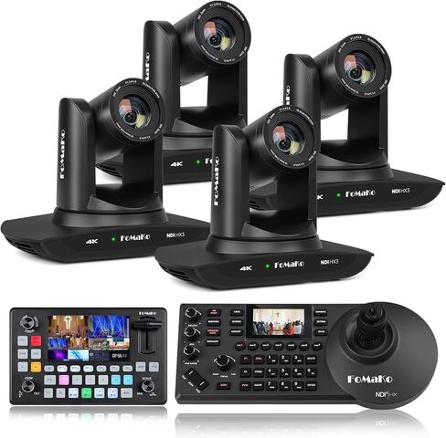 كاميرا FoMaKo K30NS 4K 30x زووم بصري PTZ مع NDI 6 وNDI HX3، الجيل الثالث من التتبع التلقائي AI، للعروض التوضيحية التعليمية والمهنية بما في ذلك الفصول عبر الإنترنت، معتمد من NDI 6 وNDI HX3 (K30NSX4+KC601+KC608 Pro) in Kuwait