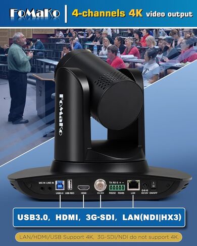 FoMaKo K30NS 4K 30x Optical Zoom PTZ Camera with NDI 6 & NDI HX3, AI Auto-Tracking Gen3,for Hospital Surgery or Professional Skill Teaching Live Streaming(K30NSX3+KC602+KC608 Pro) in Saudi Arabia