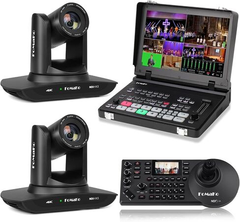 كاميرا FoMaKo K30NS 4K 30x زووم بصري PTZ مع NDI 6 وNDI HX3، الجيل الثالث من التتبع التلقائي AI، مناسبة لحفلات الزفاف وحفلات أعياد الميلاد واحتفالات الذكرى السنوية (K30NSX2+M5+KC608 Pro) in Kuwait