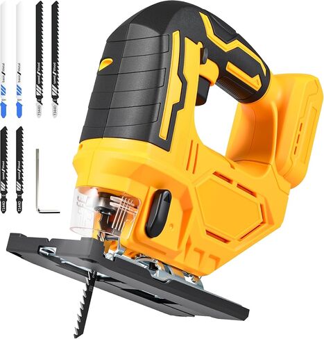 يناسب منشار الرقصة ببطارية ديوالت، منشار كهربائي لاسلكي 0-3000SPM، مع ضوء عمل LED، قطع مائلة 0 درجة - 45 درجة، 3 إعدادات مدارية للقطع الدائري المنحني المستقيم والخشب المعدني PVC (بدون بطارية) in Kuwait