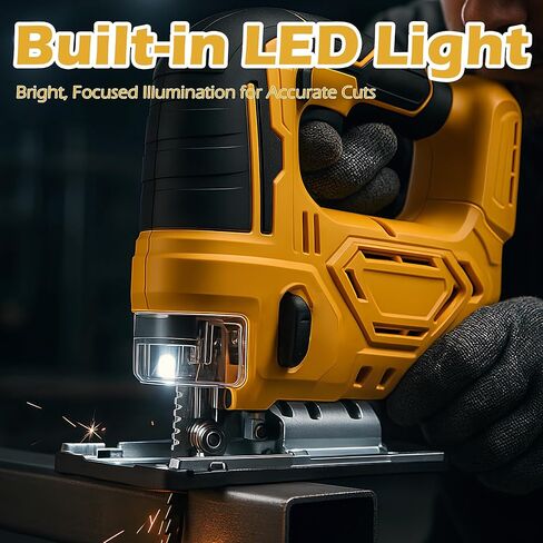 يناسب منشار الرقصة ببطارية ديوالت، منشار كهربائي لاسلكي 0-3000SPM، مع ضوء عمل LED، قطع مائلة 0 درجة - 45 درجة، 3 إعدادات مدارية للقطع الدائري المنحني المستقيم والخشب المعدني PVC (بدون بطارية) in Kuwait
