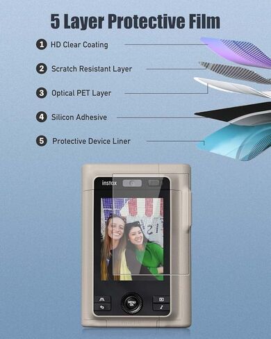 [3+3] حزمة واقي شاشة لـ instax mini LiPlay + مع واقي عدسة، زجاج مقسى بصلابة 9H لـ instax mini LiPlay plus، مضاد للخدش، خالٍ من الفقاعات، وضوح عالي الدقة in Kuwait