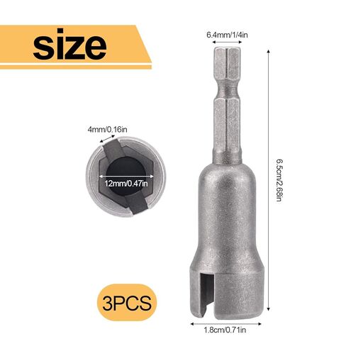 3pcs Wing Nut Drill Bit, Steel Hurricane Shutter Drill Bit Wingnut Socket Power Wingnut Driver Bit 1/4 Inch Hex Shank for Panel Nuts C Hook Bolts Eye Screws Q-Hanger in Saudi Arabia