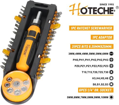 Hoteche 39pcs مجموعة مفك البراغي السقاطة، مجموعة مفك البراغي السقاطة DIY، مجموعة محرك مغناطيسي متعدد القطع مع مقبض سقاطة قابل للفصل، مجموعة أدوات إصلاح مدمجة محمولة للأثاث والكمبيوتر والدراجة الرمادية in Kuwait