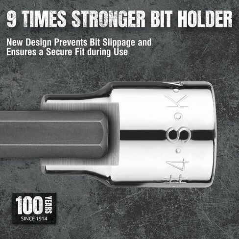 SK Tools USA Screwdriver Bit Socket Set, 7-Piece, 3/8" Drive, SuperKrome Finish, S2 Alloy Steel Bits, with Storage Rail, Slotted Phillips and Pozidriv in Saudi Arabia