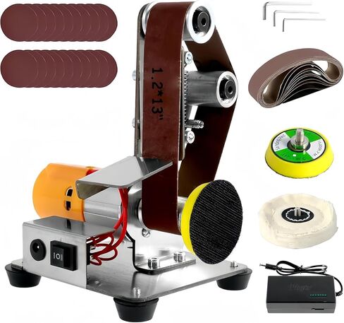 ماكينة صنفرة صغيرة بحزام منضدي، مبراة سكاكين كهربائية، ماكينة صنفرة كهربائية لصقل وتلميع النجارة لصنع سكين العمل المعدنية 4000-9000 دورة في الدقيقة in Kuwait