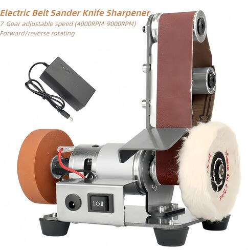ماكينة صنفرة صغيرة بحزام منضدي، مبراة سكاكين كهربائية، ماكينة صنفرة كهربائية لصقل وتلميع النجارة لصنع سكين العمل المعدنية 4000-9000 دورة في الدقيقة in Kuwait
